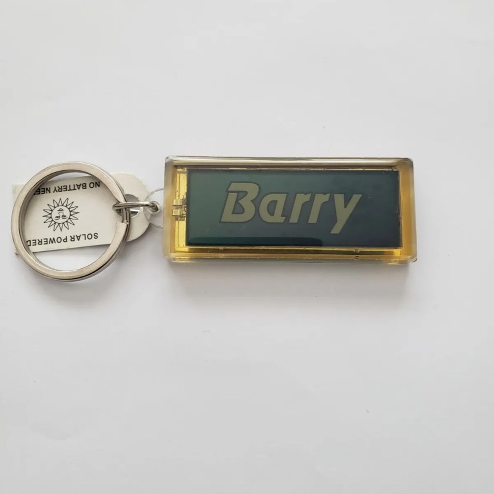 Solar Powered Blinking Name Keychain:Barry